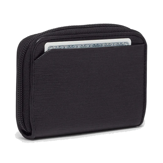 TUMI Black Embossed Nassau Zip Around Card Case - Image 3