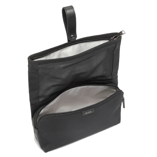TUMI Blake Cosmetic Bag in Black and Gunmetal - Image 4