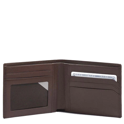 TUMI Dark Brown Smooth Leather Nassau Global Double Billfold Wallet - Image 2