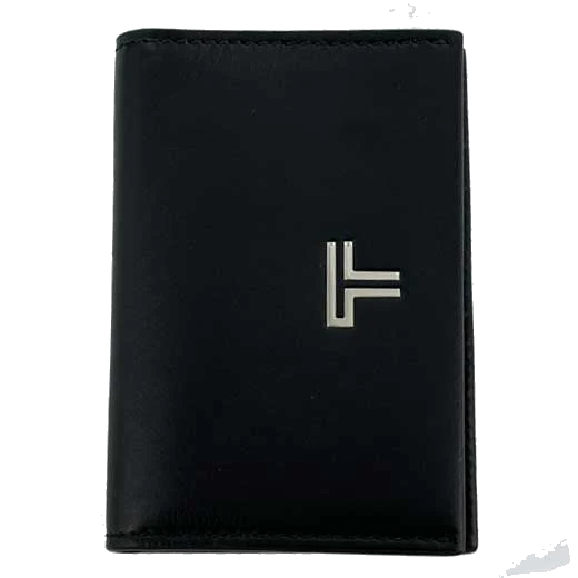 TUMI Turin Black Leather Compact Card Case