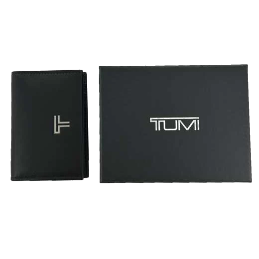 TUMI Turin Black Leather Compact Card Case - Image 4