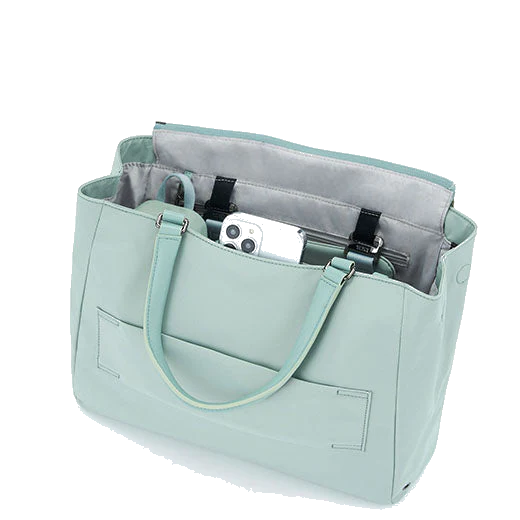 TUMI Voyageur Mist Green Valetta Medium Tote Bag - Image 3