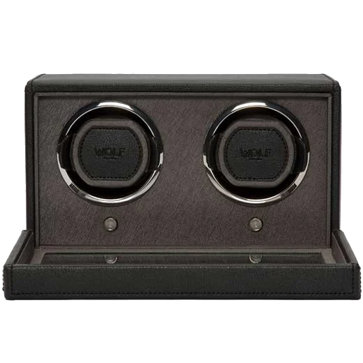 WOLF Black Cub Double Watch Winder with Cover - Image 2