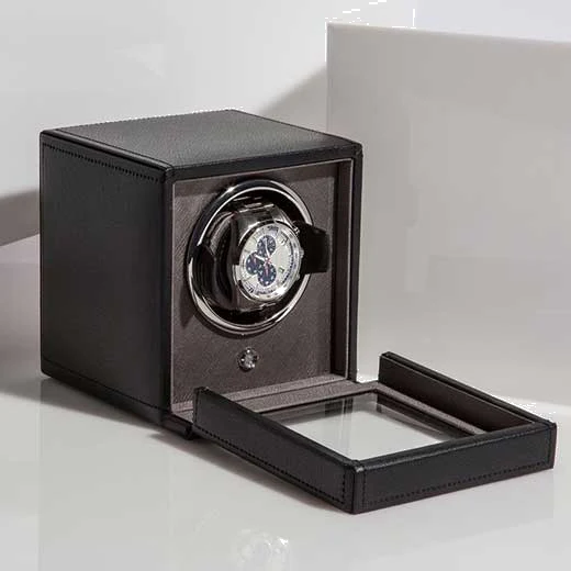 WOLF Black Cub Watch Winder with Cover - Image 5
