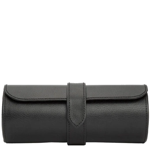 WOLF Black/Grey Blake Triple Watch Roll with Capsule