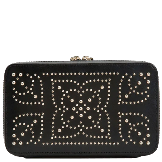 WOLF Black Marrakesh Zip Jewellery Case