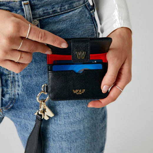 WOLF Black Mimi Card Holder with Wristlet - Image 7