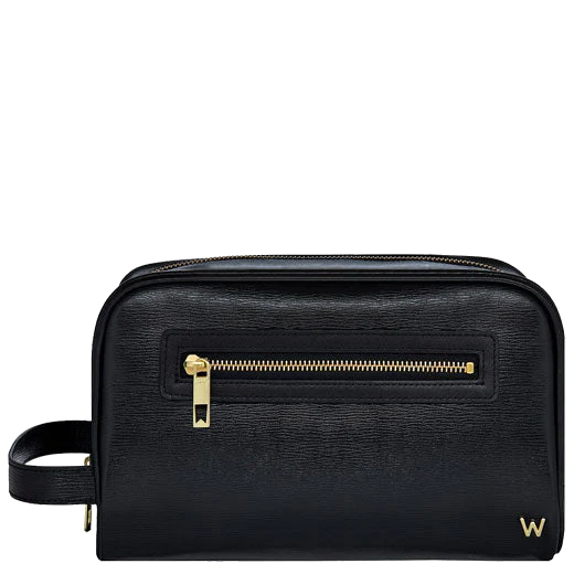 WOLF Black 'W' Wash Bag