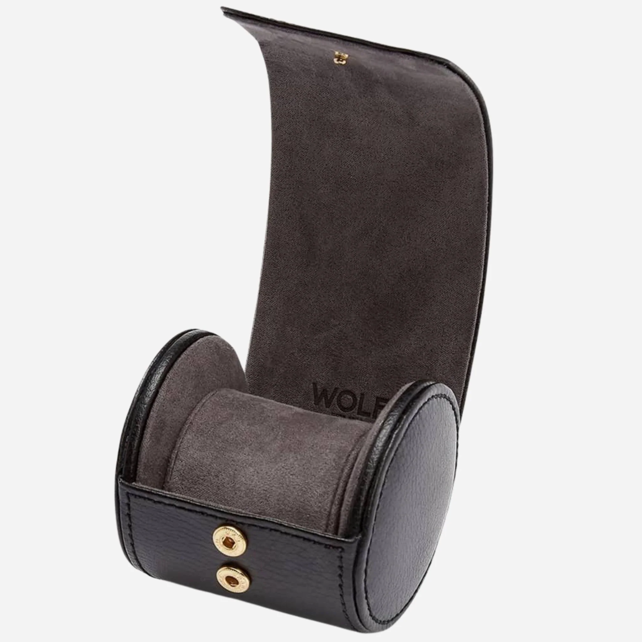 WOLF British Racing Soft Black Leather Single Watch Roll - Image 3
