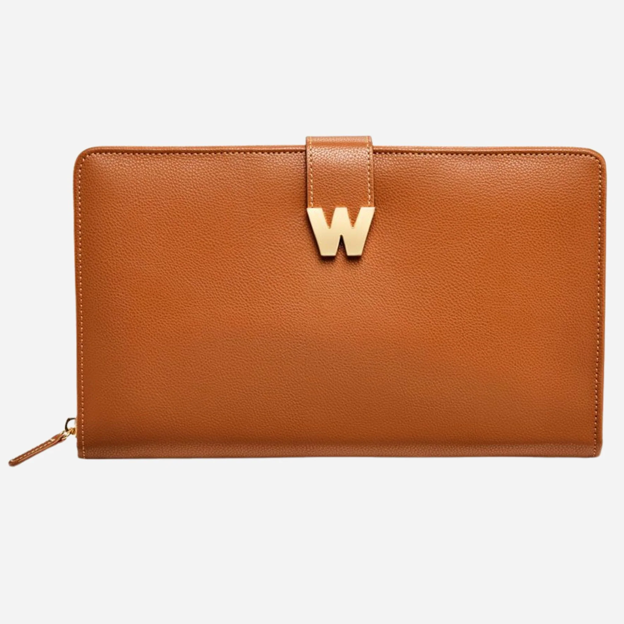WOLF Cassandra Cognac Saffiano Leather Jewellery Portfolio