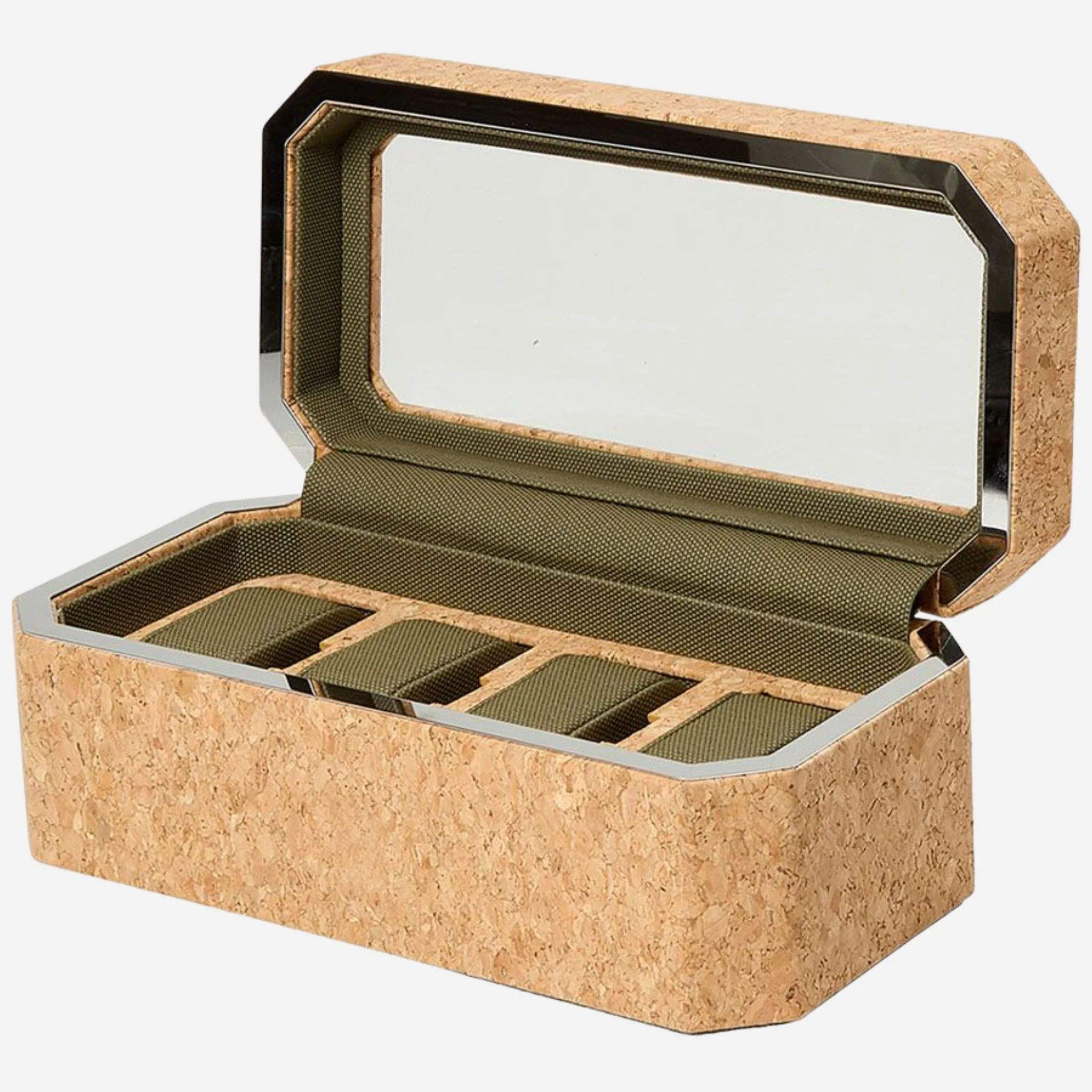 WOLF Cortiça 4 Piece Watch Box in Natural Portuguese Cork - Image 4