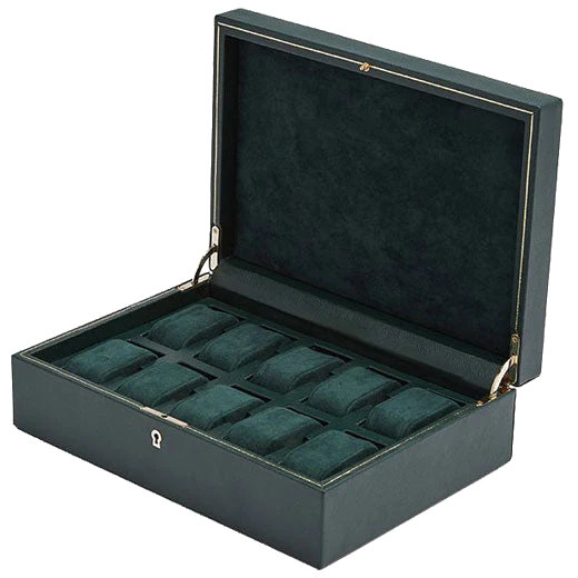 WOLF Green British Racing 10 Piece Watch Box