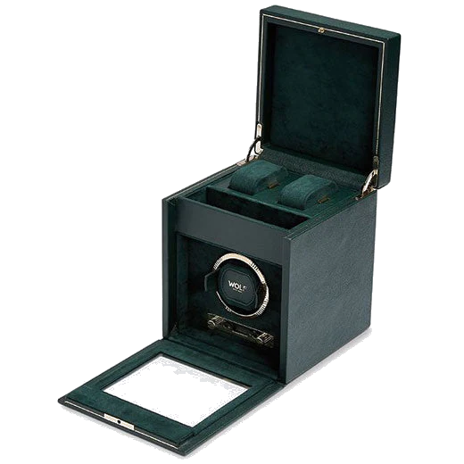 WOLF Green British Racing Watch Winder with Storage - Image 3