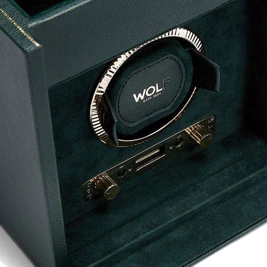 WOLF Green British Racing Watch Winder with Storage - Image 4
