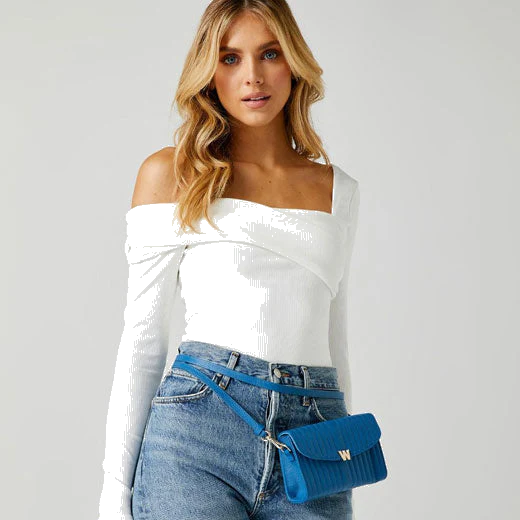 WOLF Marine Blue Mimi Cross Body Bag with Wristlet - Image 7