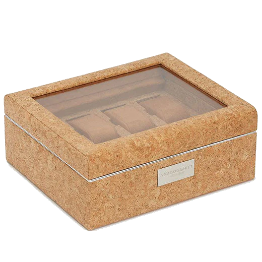 WOLF Natural Cork Analog/Shift 1976 8 Piece Watch Box - Image 3