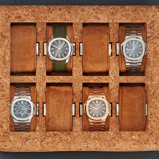 WOLF Natural Cork Analog/Shift 1976 8 Piece Watch Box - Image 6