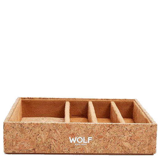 WOLF Natural Cork Analog/Shift 1976 Watch Strap Tray