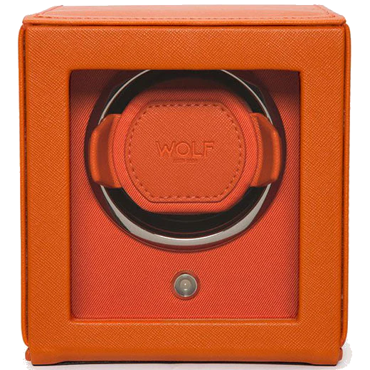 WOLF Orange Cub Watch Winder with Cover