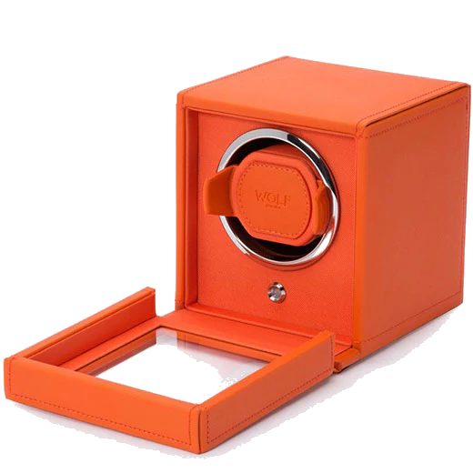WOLF Orange Cub Watch Winder with Cover - Image 3