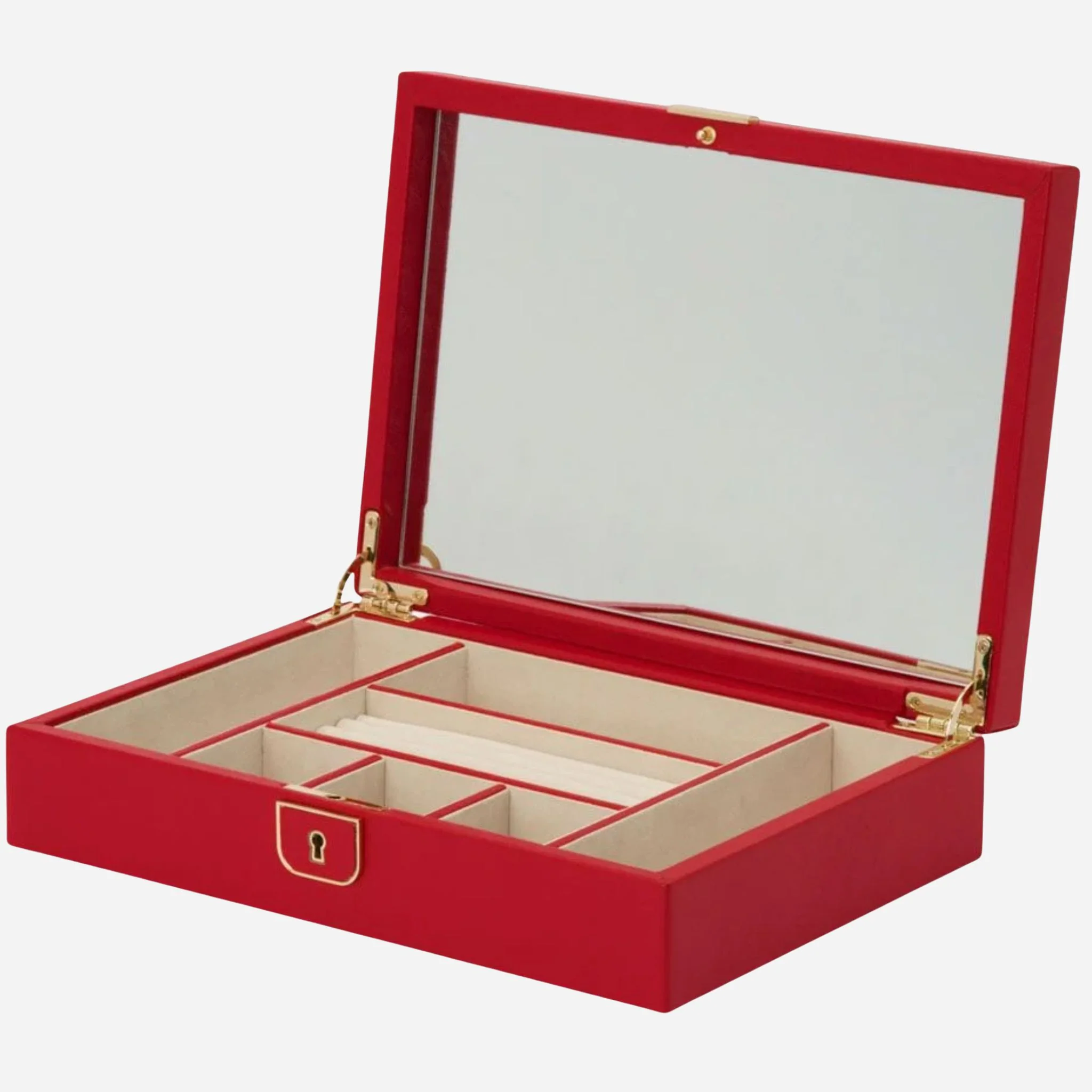 WOLF Palermo Medium Red Leather Jewellery Box - Image 3