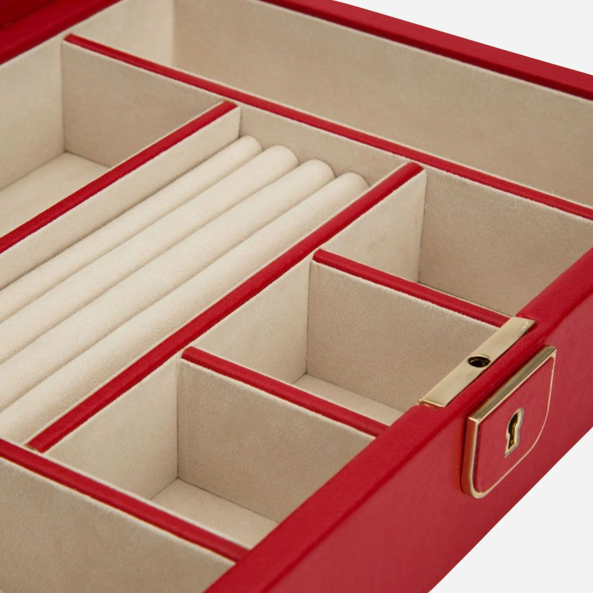 WOLF Palermo Medium Red Leather Jewellery Box - Image 4