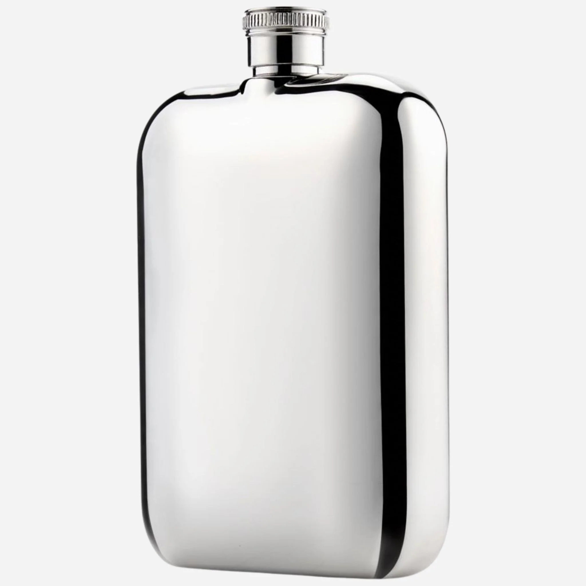 WOLF Philipp Silver-Plated Stainless Steel Hip Flask with Black Faux Leather Sleeve - Image 4