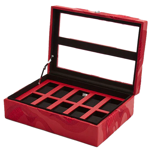 WOLF Red Memento Mori 10 Piece Watch Box