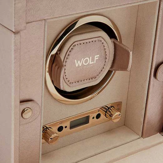 WOLF Rose Gold Palermo Watch Winder with Jewellery Storage - Image 8