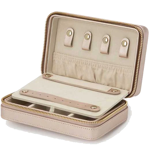 WOLF Rose Gold Palermo Zip Jewellery Case - Image 3