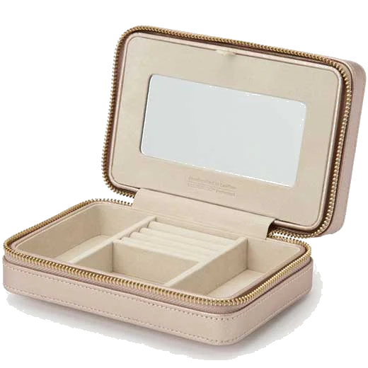 WOLF Rose Gold Palermo Zip Jewellery Case - Image 4