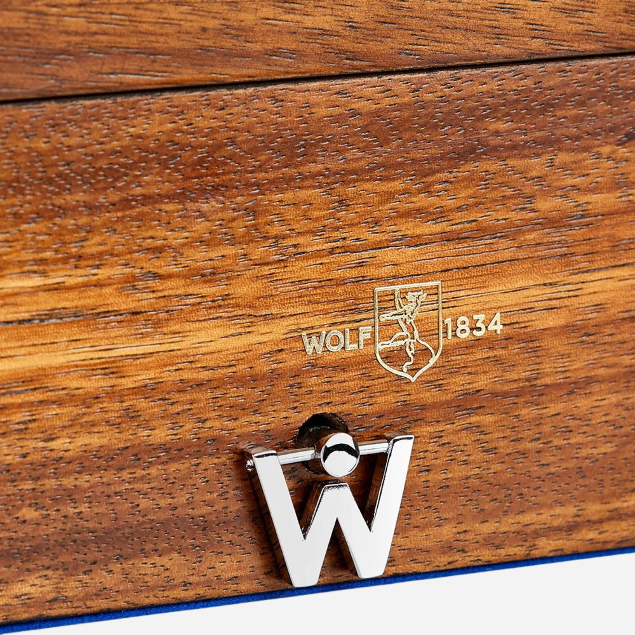 WOLF Swan Lake Ballet Musical Jewellery Box in Blue and Walnut Wood - Image 5