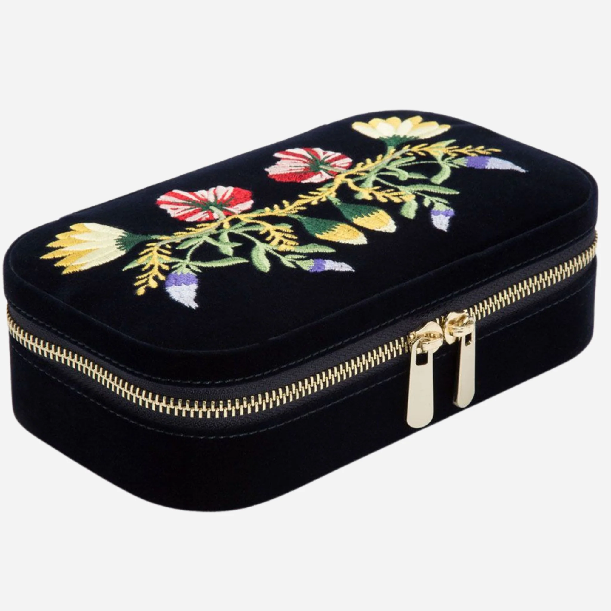 WOLF Zoe Indigo Velvet Travel Zip Jewellery Case - Image 2