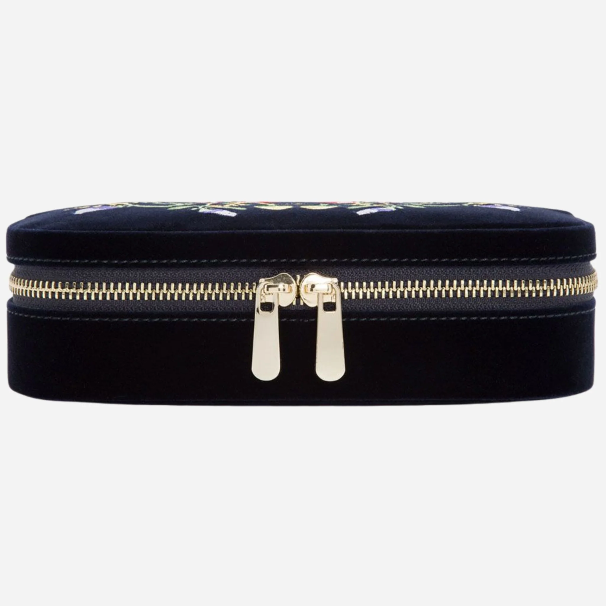 WOLF Zoe Indigo Velvet Travel Zip Jewellery Case - Image 3