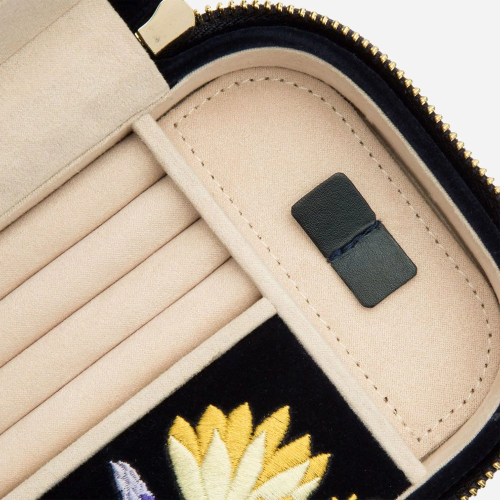 WOLF Zoe Indigo Velvet Travel Zip Jewellery Case - Image 6