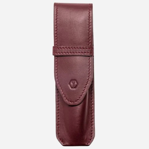 Yard-O-Led Maroon Red Leather Pen Sleeve