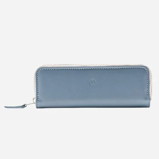 Yard-O-Led Sky Blue Leather Zip Pencil Case - Image 2
